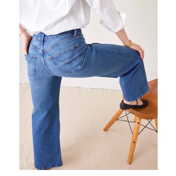 Mersea Voyageur Kate Wide Leg Jeans in Baltic size 25. NWT - Picture 2 of 7